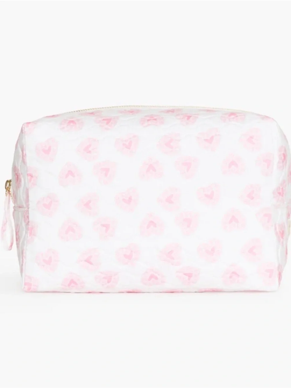 Hill House The Quilted Cosmetic Bag - Pink Doily Heart